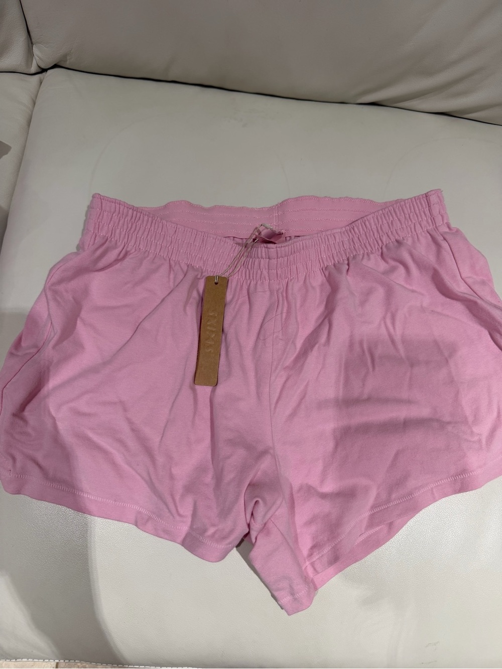 SKIMS Pink Elastic-Waist Athletic Lounge Shorts